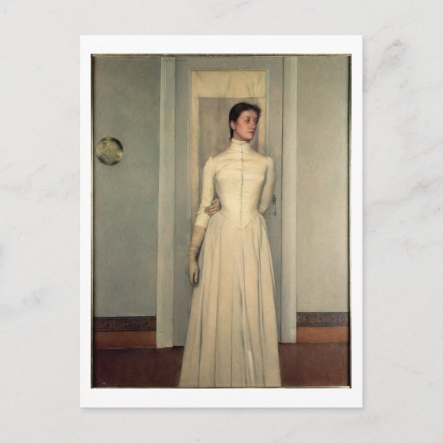 Cartão Postal Retrato da irmã do artista, Marguerite Khnopf (Frente)