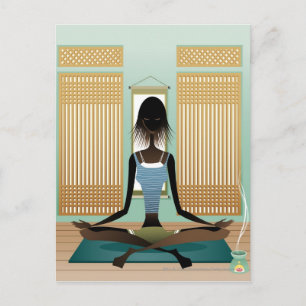 Cartão Postal Retrato da jovem que faz yoga