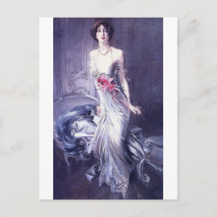 Cartão Postal Retrato da Madame E. L. Doyen (1910) por Boldini