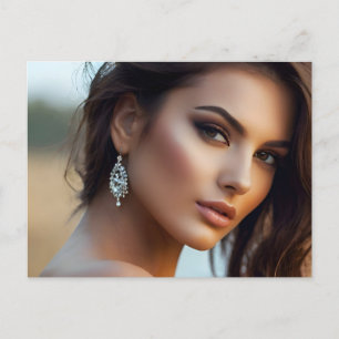 Cartão Postal Retrato da moda da arte feminina