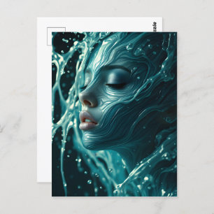 Cartão Postal Retrato da moda de arte