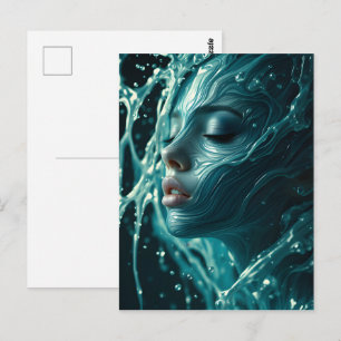 Cartão Postal Retrato da moda de arte