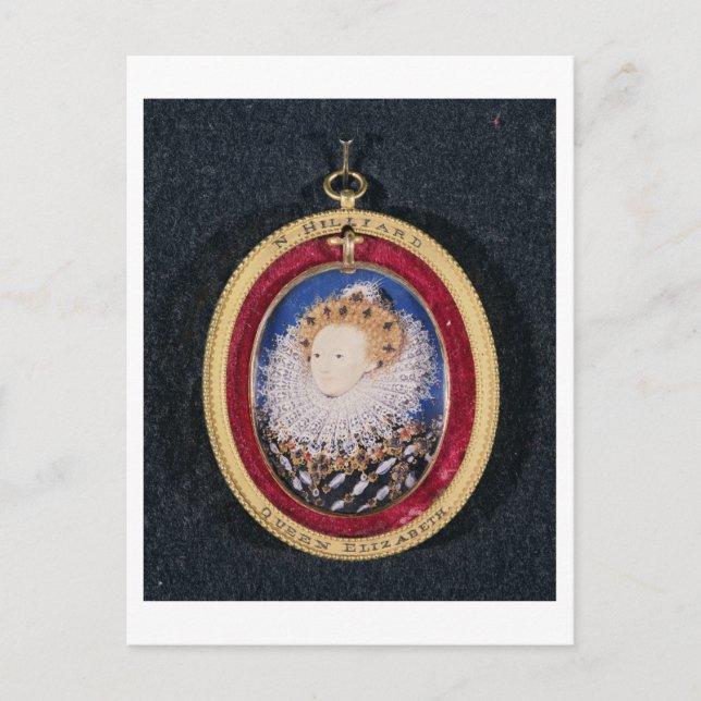 Cartão Postal Retrato da Rainha Elizabeth I (c/c no vellum) (Frente)
