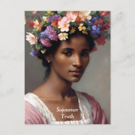 Cartão Postal Retrato da Verdade de Sojorro com Coroa Floral