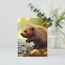 Cartão Postal Retrato da Vida Selvagem do Beaver