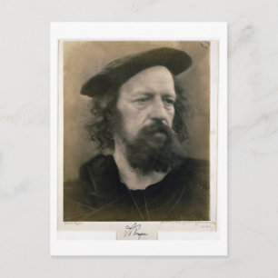 Cartão Postal Retrato de Alfred, Lord Tennyson (1809-92) (b/w p