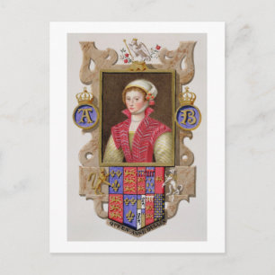 Cartão Postal Retrato de Anne Bolena (1507-36) segundo Rainha de