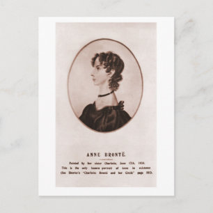 Cartão Postal Retrato de Anne Brontë em sépia