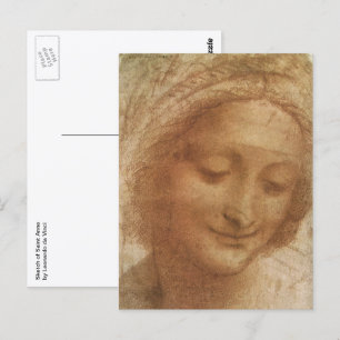 Cartão Postal Retrato de Anne Santo por Leonardo da Vinci