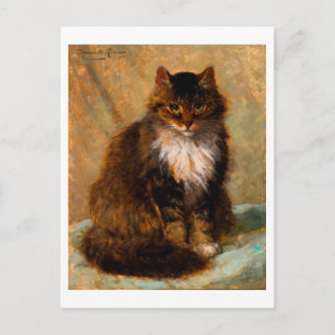 Cartão Postal Retrato de Arte Fino de Gato Maine Coon Vintage
