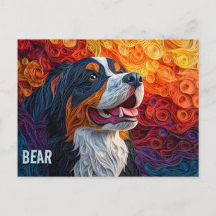Cartão Postal Retrato de Arte para Enchimento de Cachorros de Be