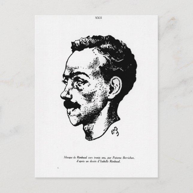 Cartão Postal Retrato de Arthur Rimbaud (Frente)