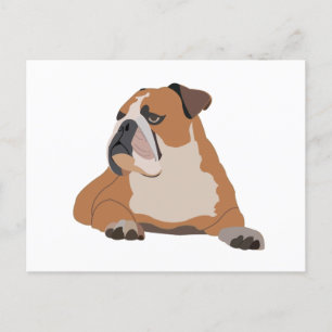 Cartão Postal Retrato de Bulldog Inglês 