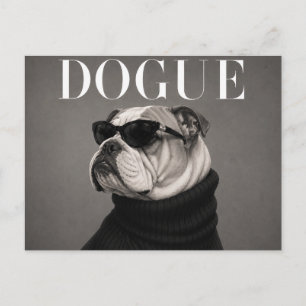 Cartão Postal Retrato de cachorro Bulldog Inglês de luxo