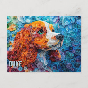 Cartão Postal Retrato de Cachorro de Arranjo de Papel Cocker Spa