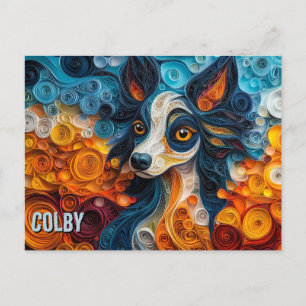 Cartão Postal Retrato de Cachorro de Arte Penteada Chinesa