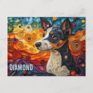 Cartão Postal Retrato de Cachorro de Arte Terrier Brasileiro Enr