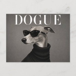 Cartão Postal Retrato de Cachorro Whippet de Luxo