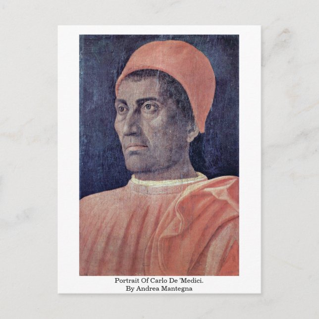 Cartão Postal Retrato De Carlo De Medici. Por Andrea Mantegna (Frente)