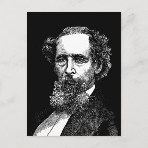 Cartão Postal Retrato de Charles Dickens