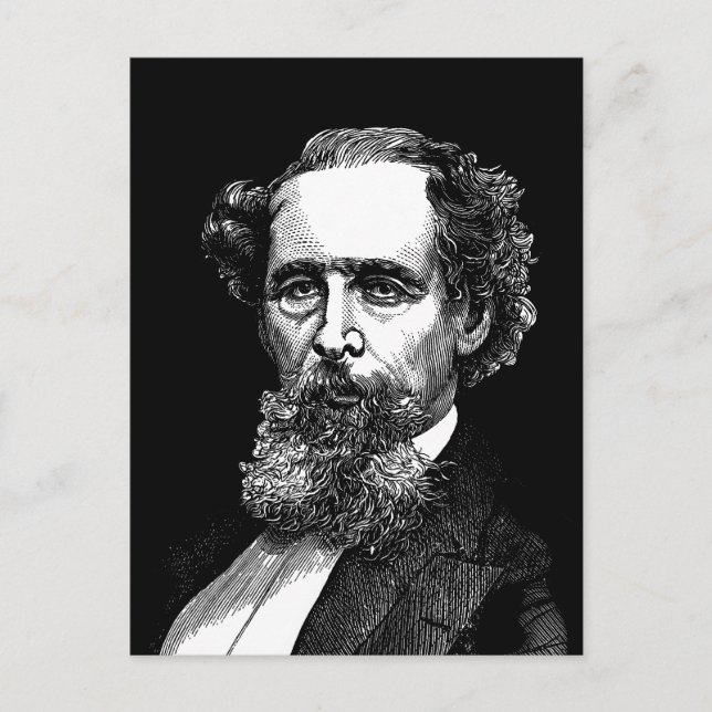 Cartão Postal Retrato de Charles Dickens (Frente)