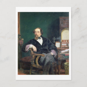 Cartão Postal Retrato de Charles Dickens (óleo na canvas)