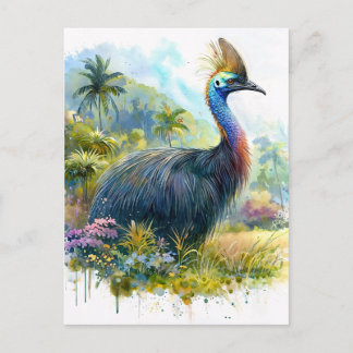 Cartão Postal Retrato de Cores Aquáticas Botânicas Cassárias