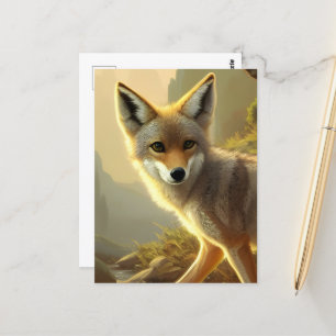 Cartão Postal Retrato de Coyote Pup Wildlife