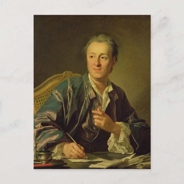 Cartão Postal Retrato de Denis Diderot 1767 (Frente)