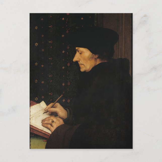 Cartão Postal Retrato de Desiderius Erasmus (Frente)