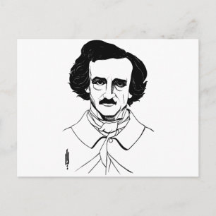 Cartão Postal Retrato de Edgar Allan Poe