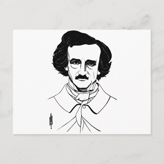 Cartão Postal Retrato de Edgar Allan Poe (Frente)