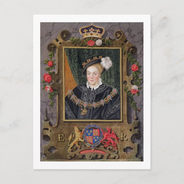 Cartão Postal Retrato de Edward VI (1537-53) Rei da Inglaterra,  (Frente)