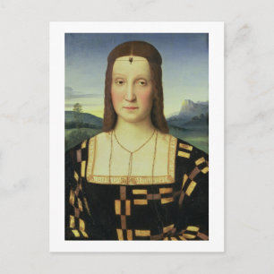 Cartão Postal Retrato de Elizabeth Gonzaga, c.1504 (óleo no pai