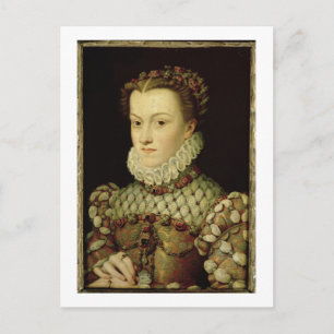 Cartão Postal Retrato de Elizabeth of Austria (1554-92) Rainha o