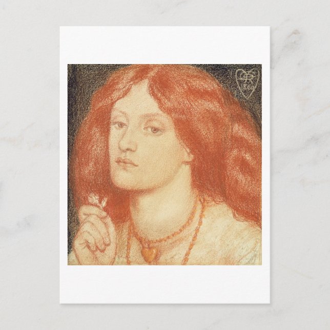 Cartão Postal Retrato de Elizabeth Siddal (1834-62), 1860 (giz v (Frente)