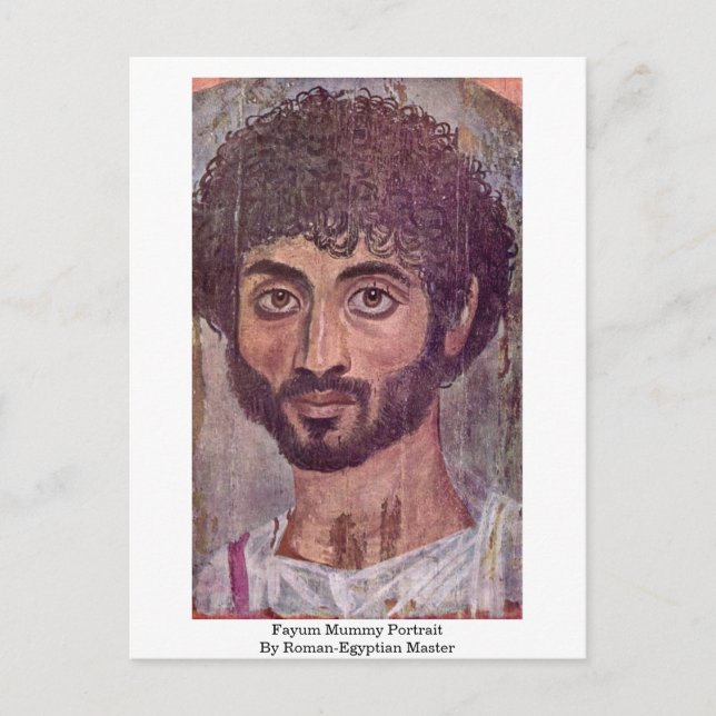 Cartão Postal Retrato De Fayum Mummy Por Mestre Romano-Egípcio (Frente)