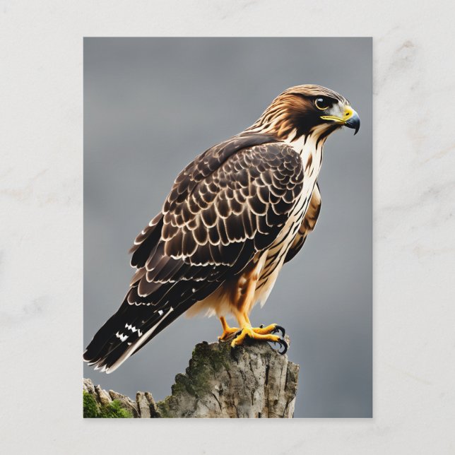 Cartão Postal Retrato de Fechamento de um Hawk (Frente)