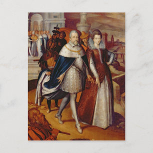 Cartão Postal Retrato de Ferdinand I e sua sobrinha