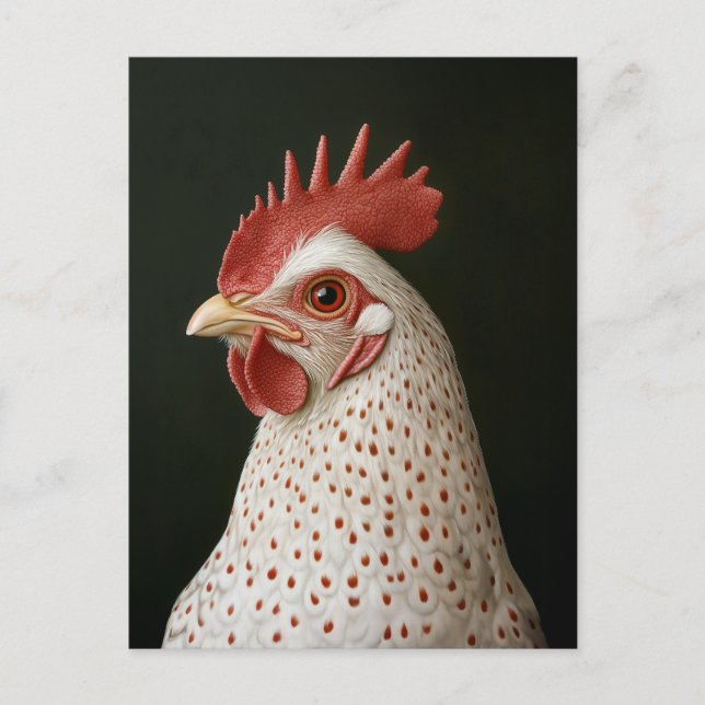 Cartão Postal Retrato de Frango Manchado (Frente)