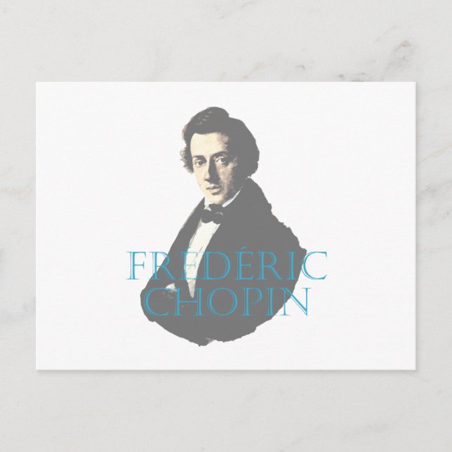 Cartão Postal Retrato de Frédéric Chopin (Frente)