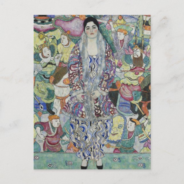 Cartão Postal Retrato de Friederike Maria Beer por Gustav Klimt (Frente)