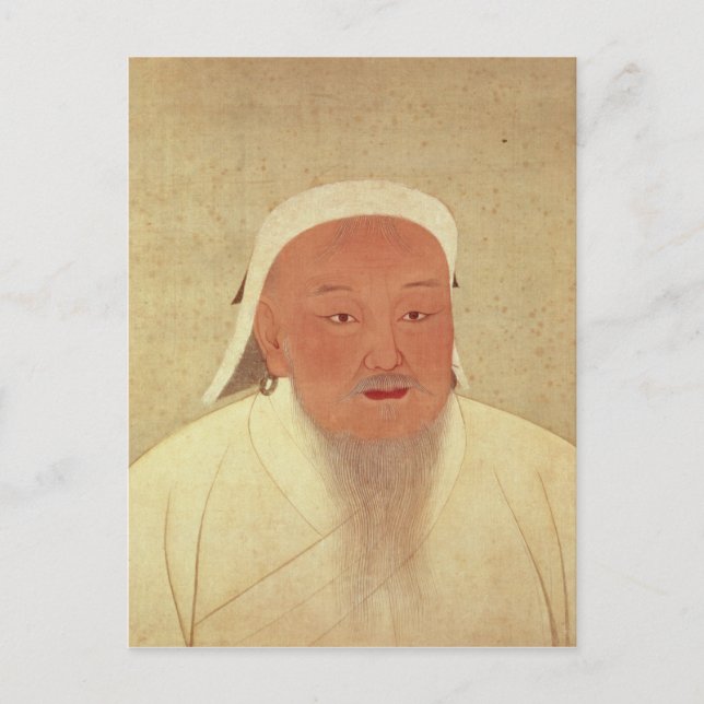 Cartão Postal Retrato de Genghis Khan , Mongol Khan (Frente)