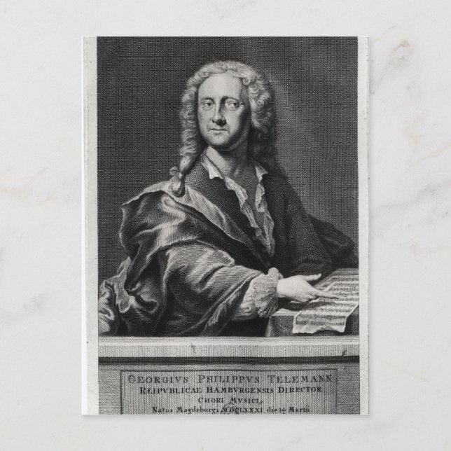 Cartão Postal Retrato de Georg Philipp Telemann (Frente)
