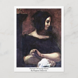 Cartão Postal Retrato De George Sand Por Eugene Delacroix