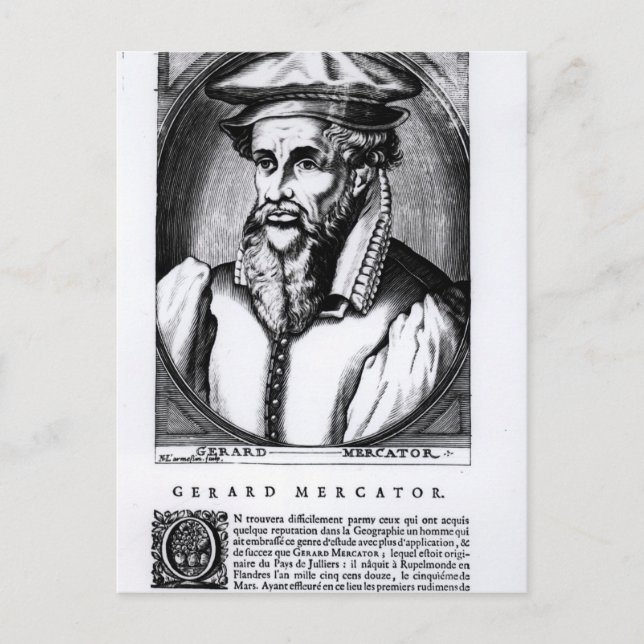 Cartão Postal Retrato de Gerard Mercator (Frente)