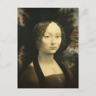 Cartão Postal Retrato de Ginevra Benci, de Leonardo da Vinci