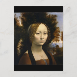 Cartão Postal Retrato de Ginevra de Benci por Leonardo da Vinci