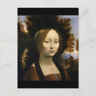 Cartão Postal Retrato de Ginevra de Benci por Leonardo da Vinci