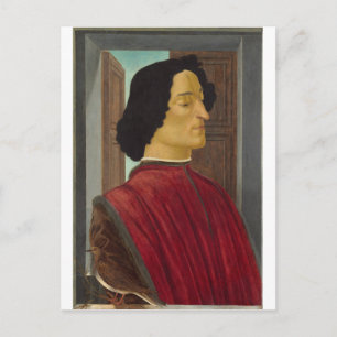 Cartão Postal Retrato de Giuliano de Medici por Botticelli